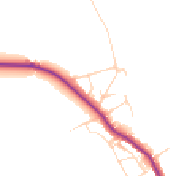 Daytime road noise heatmap for CM13 3QJ