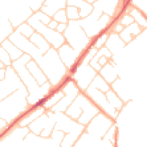 Daytime road noise heatmap for CM16 4AG