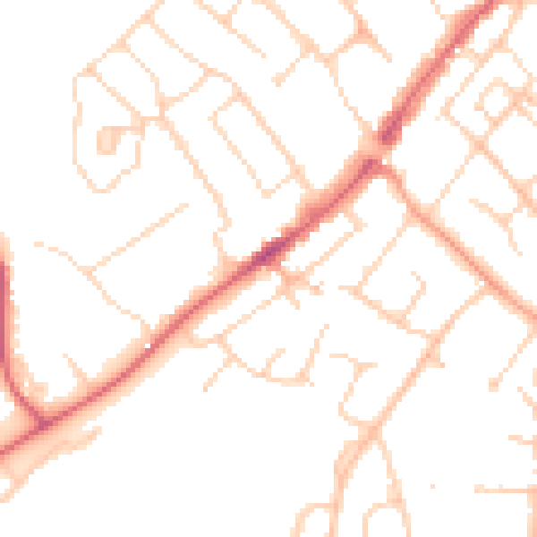 Daytime road noise heatmap for CM16 4AH
