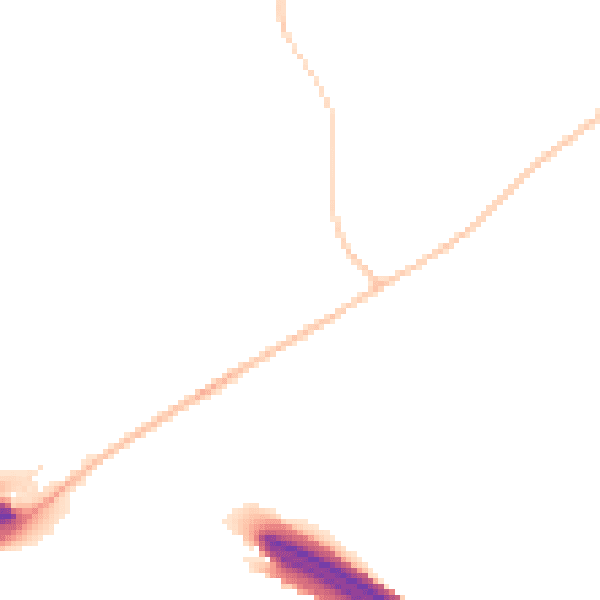 Night-time road noise heatmap for CM16 4DF