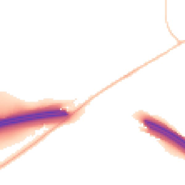 Night-time road noise heatmap for CM16 4DH