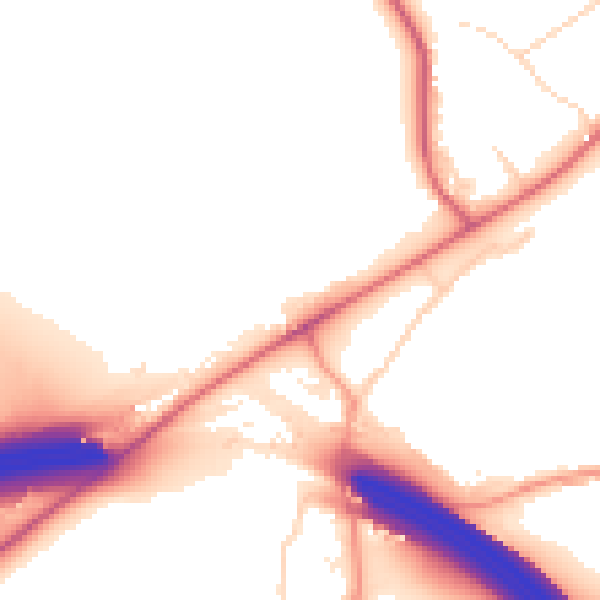 Daytime road noise heatmap for CM16 4DQ