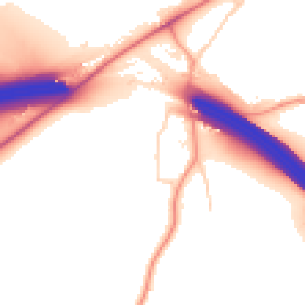 Daytime road noise heatmap for CM16 4ED