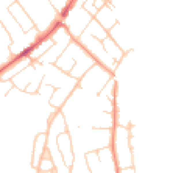 Daytime road noise heatmap for CM16 4FF