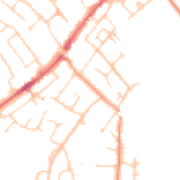 Daytime road noise heatmap for CM16 4HN