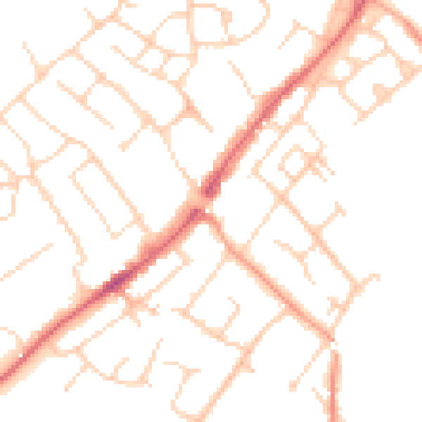 Daytime road noise heatmap for CM16 4HS