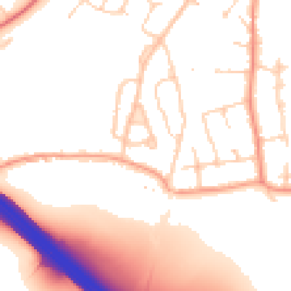Daytime road noise heatmap for CM16 4JU