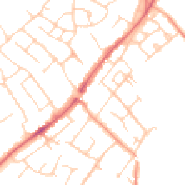 Daytime road noise heatmap for CM16 4LR