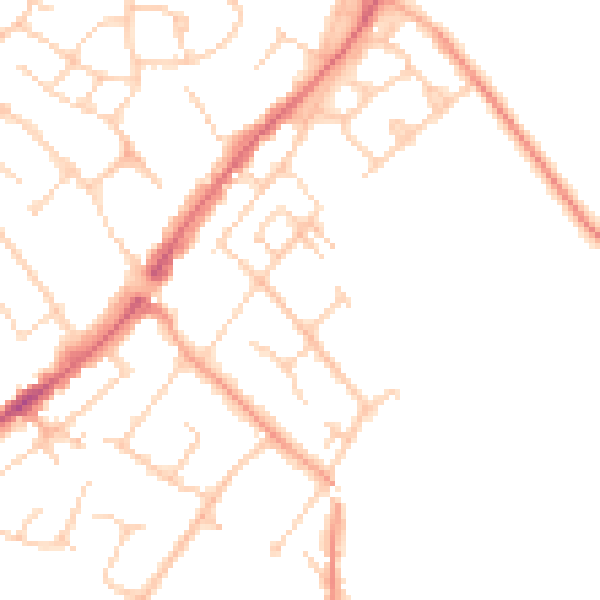 Daytime road noise heatmap for CM16 4PN