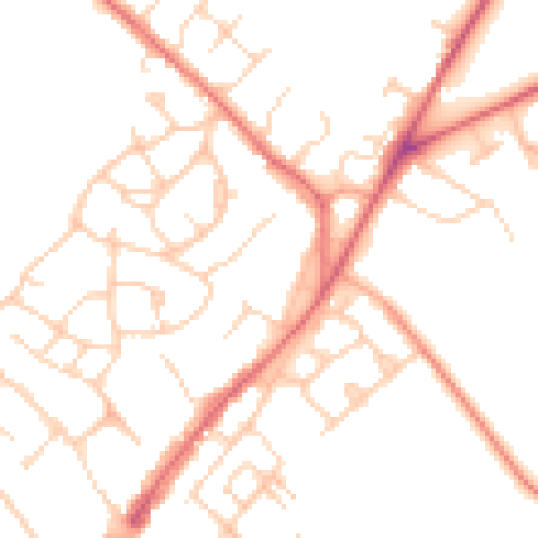 Daytime road noise heatmap for CM16 4RF