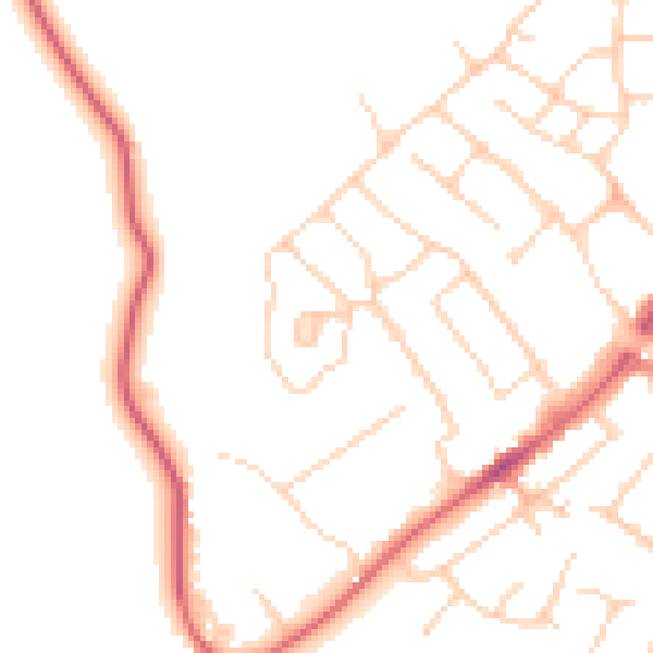 Daytime road noise heatmap for CM16 5AZ