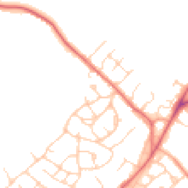 Daytime road noise heatmap for CM16 5BP