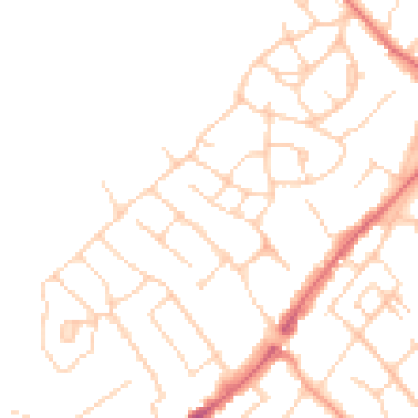 Daytime road noise heatmap for CM16 5ED