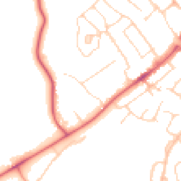 Daytime road noise heatmap for CM16 5HA