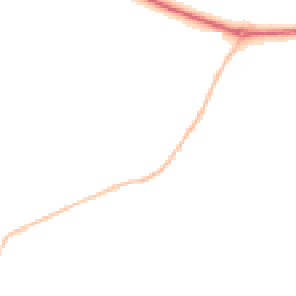 Night-time road noise heatmap for CM16 6EN
