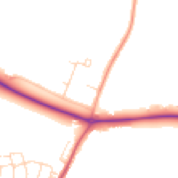 Daytime road noise heatmap for CM16 6HB