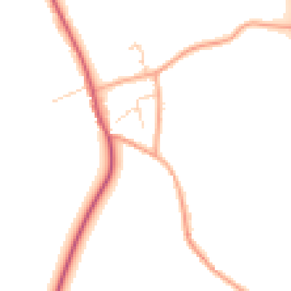 Daytime road noise heatmap for CM16 6LH