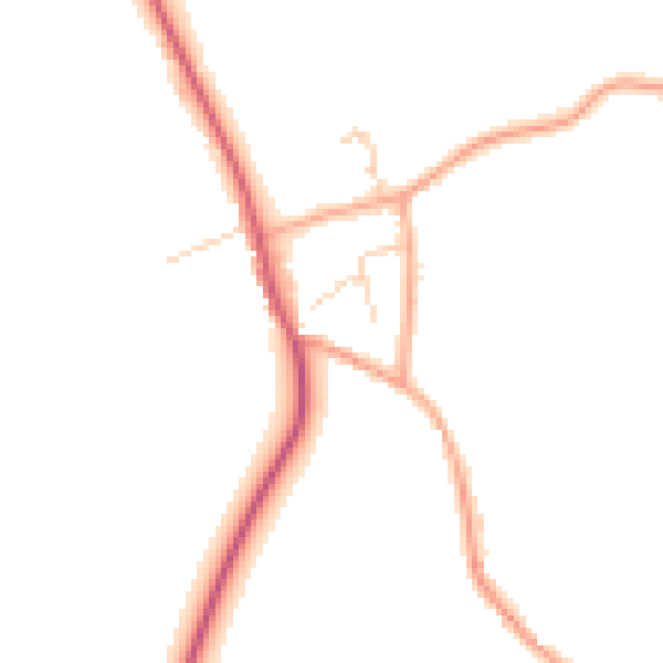 Daytime road noise heatmap for CM16 6NS