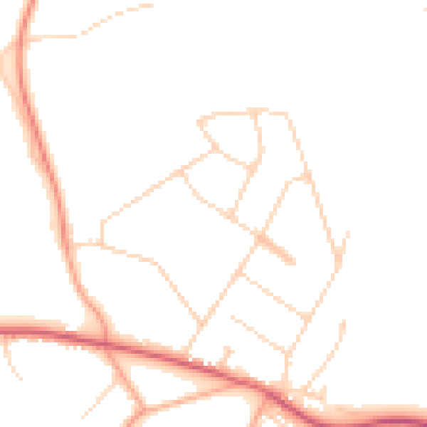 Daytime road noise heatmap for CM16 7EB