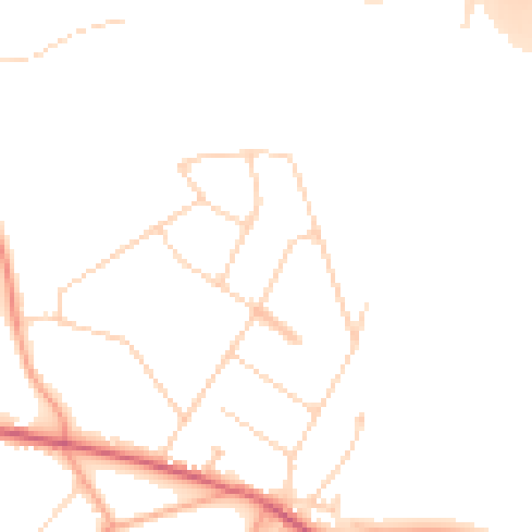 Daytime road noise heatmap for CM16 7HL