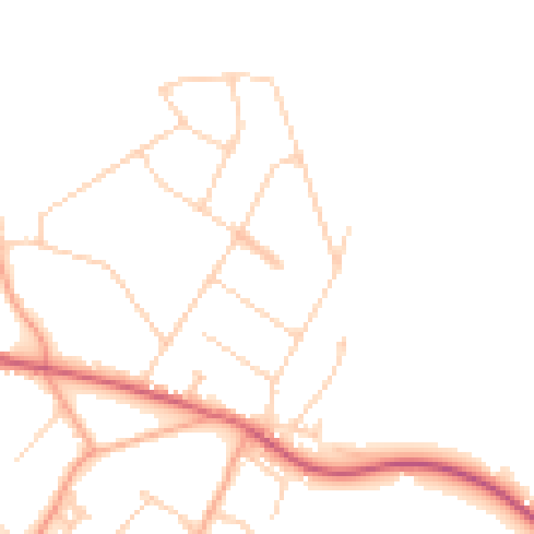 Daytime road noise heatmap for CM16 7HP