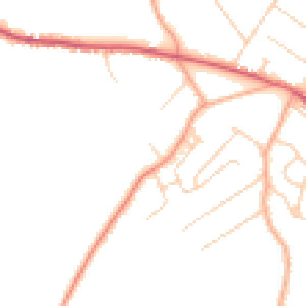 Daytime road noise heatmap for CM16 7LA