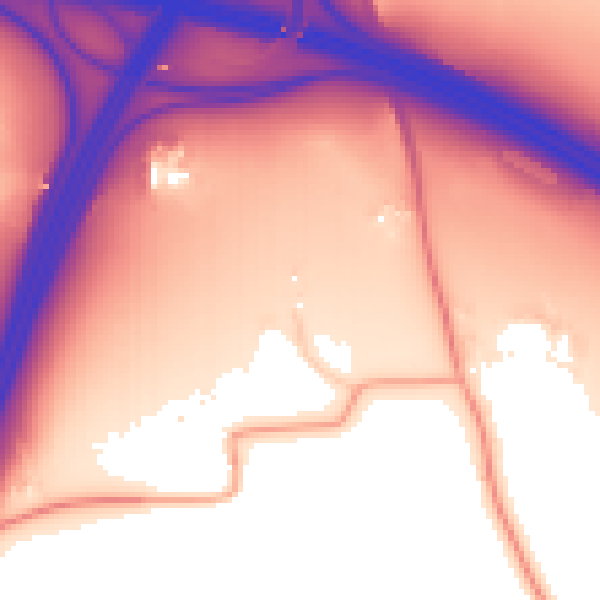 Daytime road noise heatmap for CM16 7NX