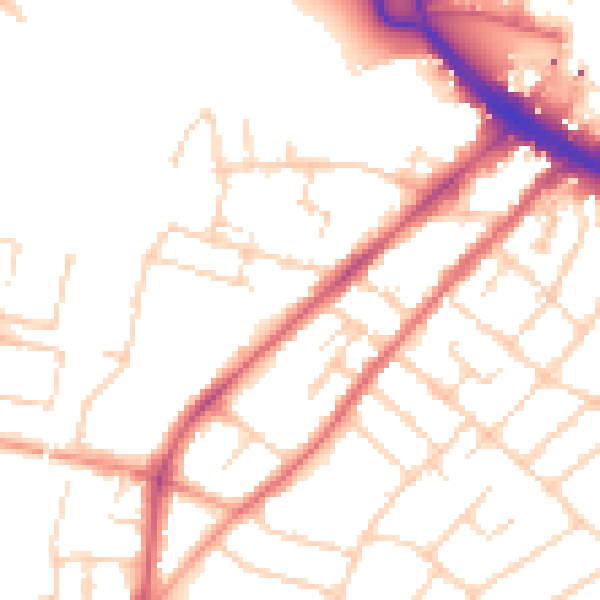 Daytime road noise heatmap for CM2 0AW