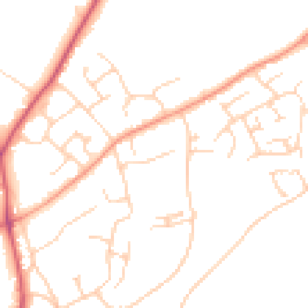 Daytime road noise heatmap for CM2 8QJ