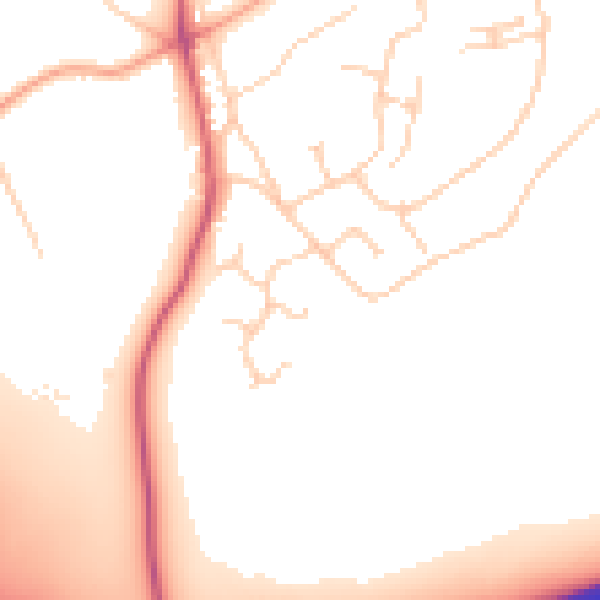Daytime road noise heatmap for CM2 8QQ