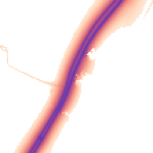 Daytime road noise heatmap for CM2 8TG