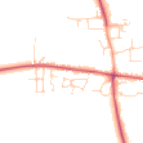 Daytime road noise heatmap for CM22 6QH