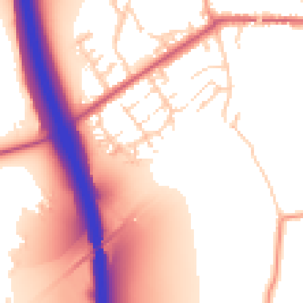 Daytime road noise heatmap for CM22 6UN