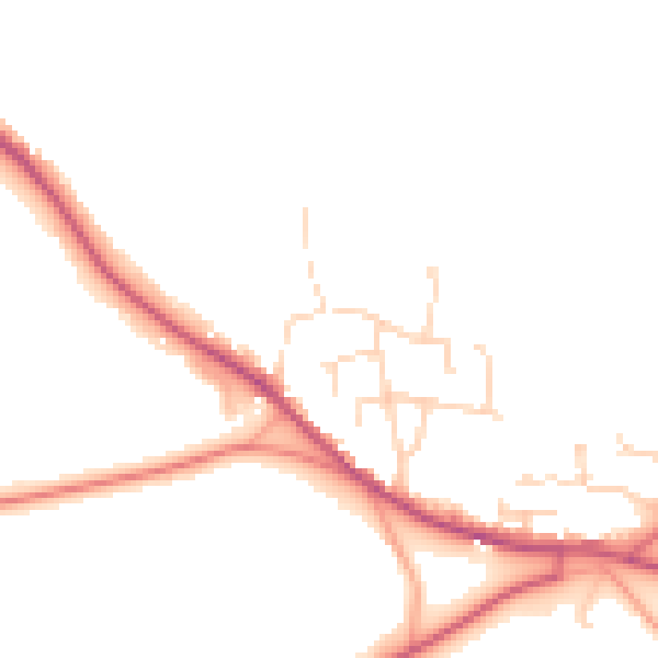Daytime road noise heatmap for CM22 7ES