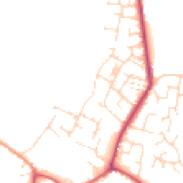 Daytime road noise heatmap for CM9 4BH