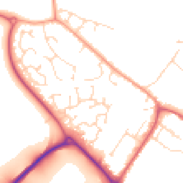 Daytime road noise heatmap for CM9 4PL
