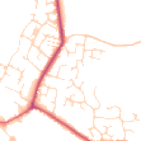 Daytime road noise heatmap for CM9 4TP