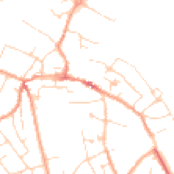 Daytime road noise heatmap for CM9 5ET