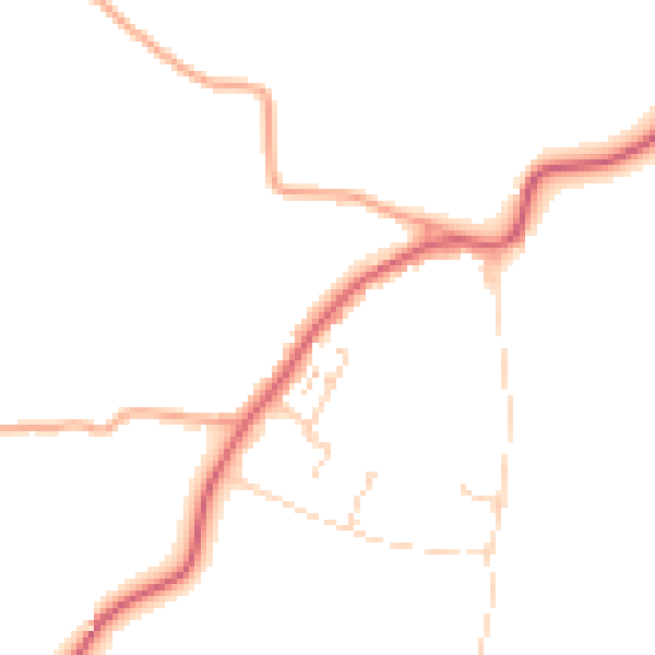 Daytime road noise heatmap for CM9 8BG