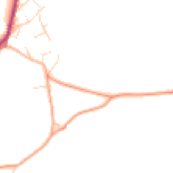 Daytime road noise heatmap for CM9 8DT