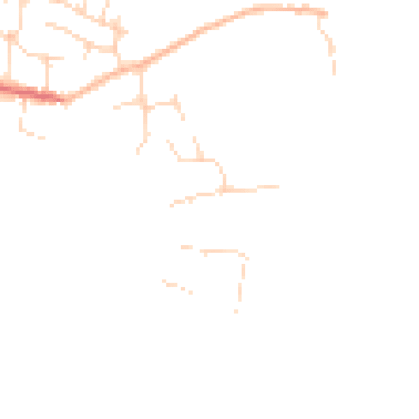 Daytime road noise heatmap for CM9 8FB