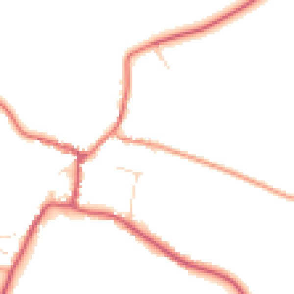 Daytime road noise heatmap for CM9 8TL