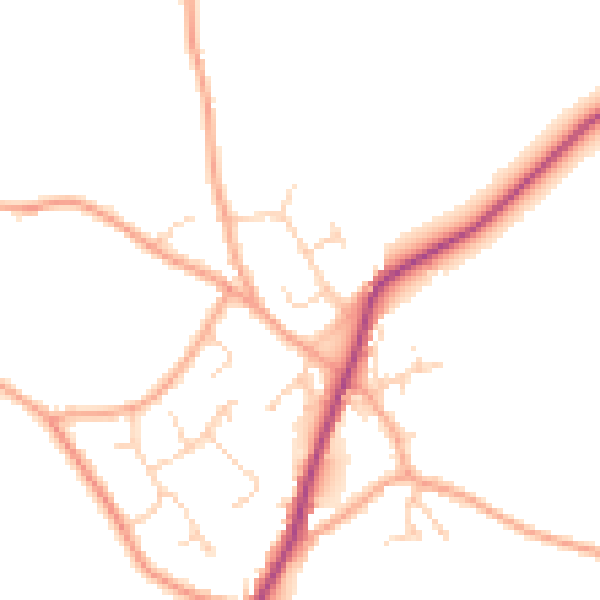 Daytime road noise heatmap for CM9 8UN