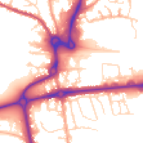 Daytime road noise heatmap for CO1 1AG