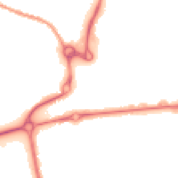 Night-time road noise heatmap for CO1 1AG