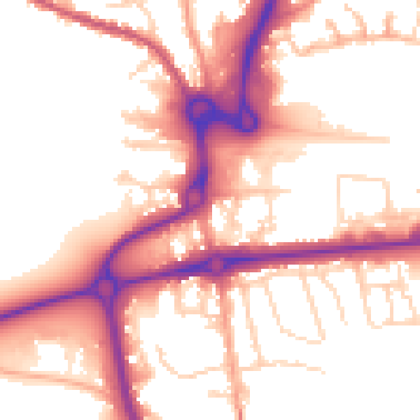 Daytime road noise heatmap for CO1 1BG
