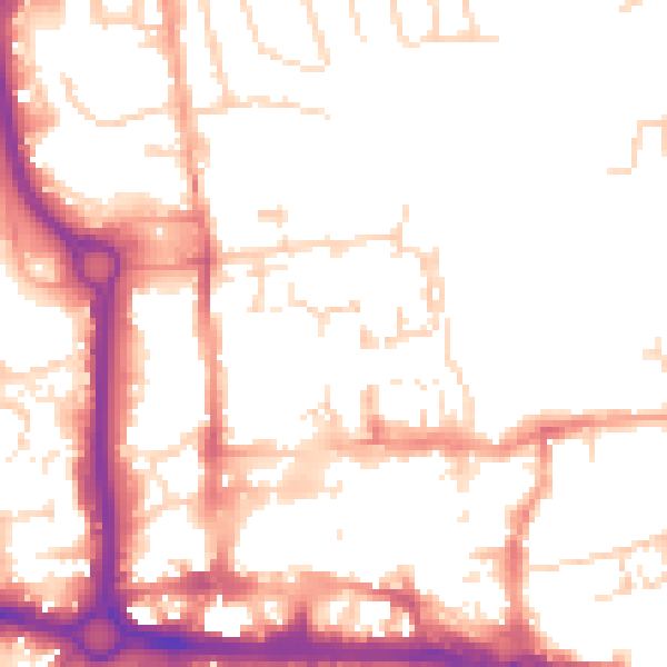 Daytime road noise heatmap for CO1 1GP