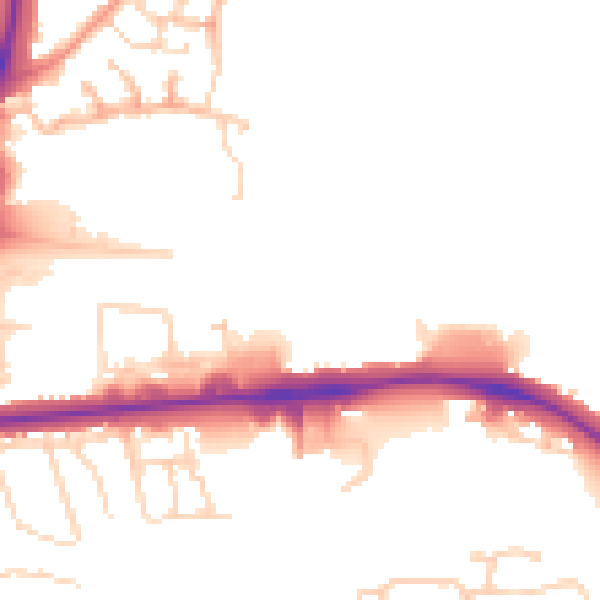 Daytime road noise heatmap for CO1 1GY