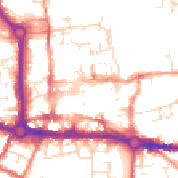Daytime road noise heatmap for CO1 1JR