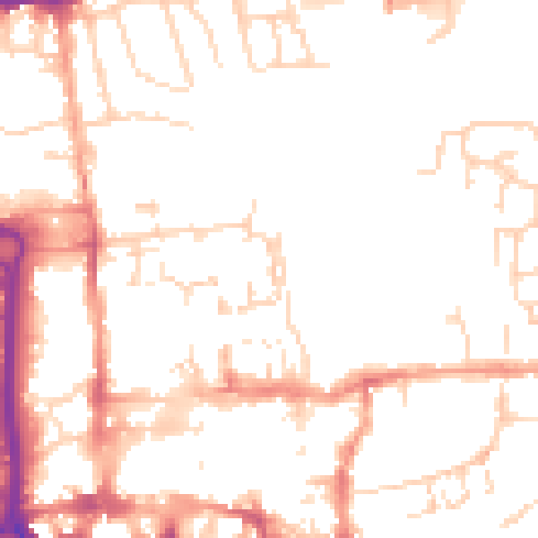 Daytime road noise heatmap for CO1 1UB